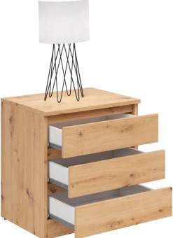 Szafka nocna Saturn 45 cm z 3 szufladami dąb artisan