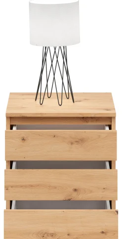 Szafka nocna Saturn 45 cm z 3 szufladami dąb artisan