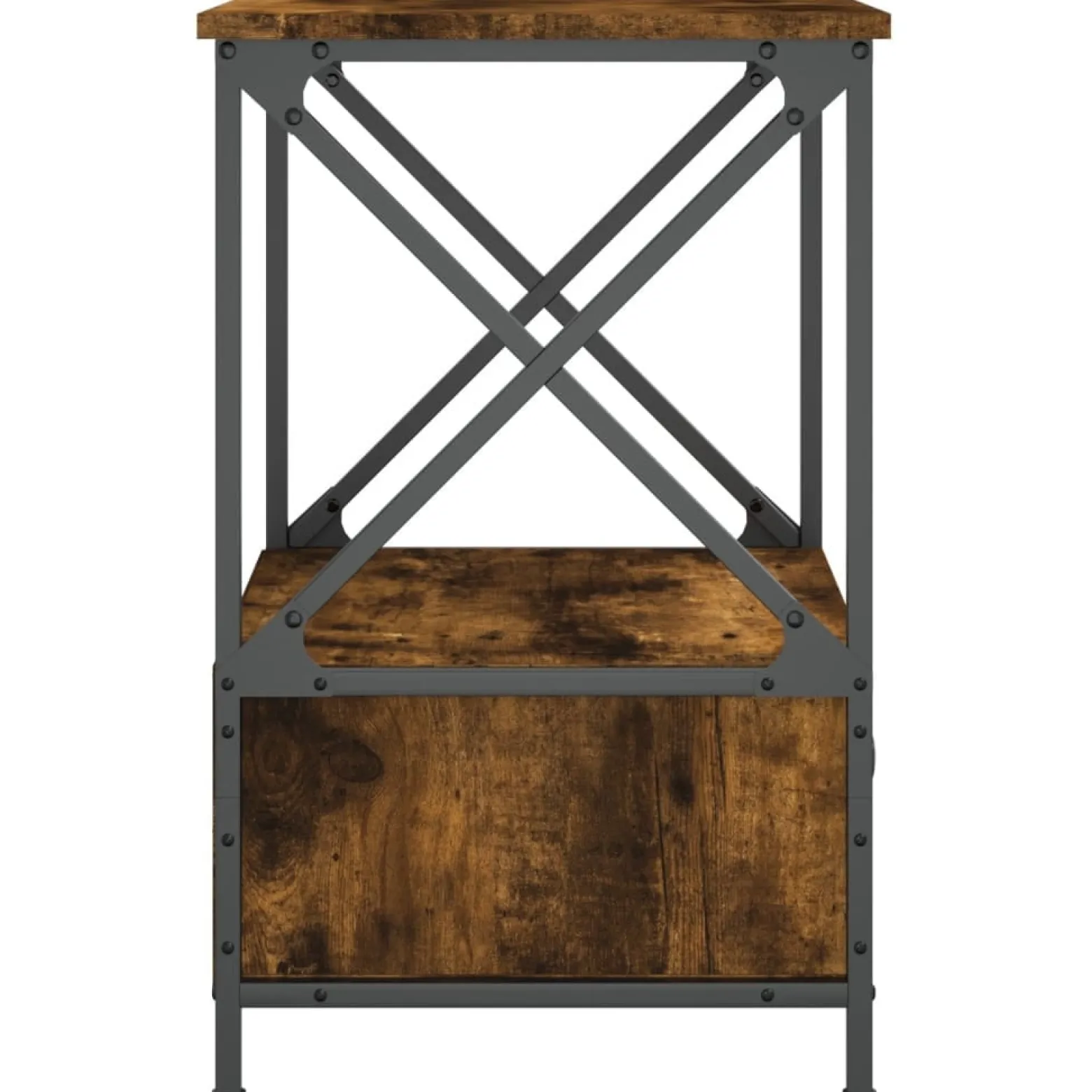 Szafka Nocna Stolik Brązowa z Regulowanymi Nóżkami Do Sypialni 50x41x65 cm