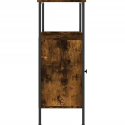 Szafka Nocna Stolik Brązowa z Regulowanymi Nóżkami Do Sypialni 41x31x80 cm