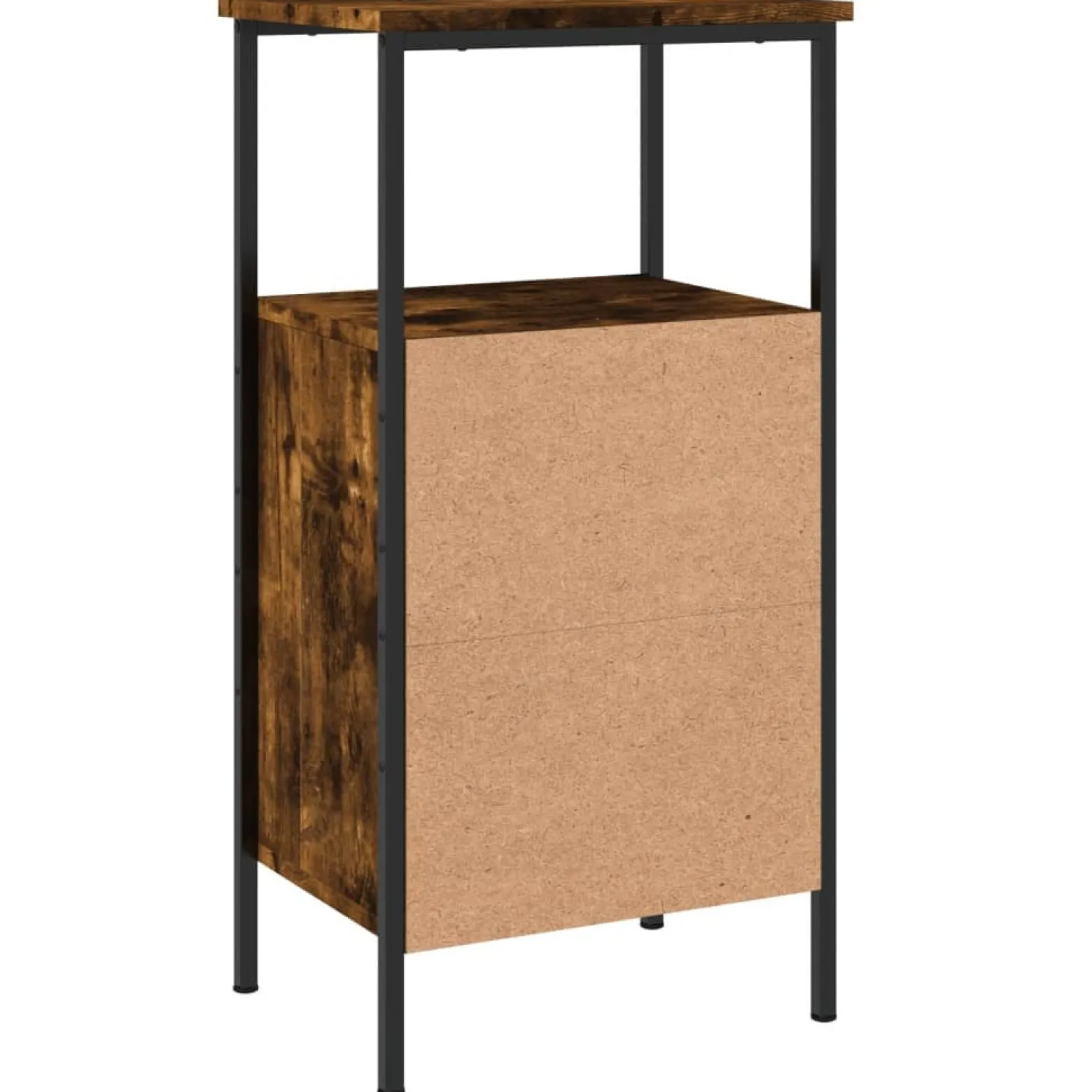 Szafka Nocna Stolik Brązowa z Regulowanymi Nóżkami Do Sypialni 41x31x80 cm