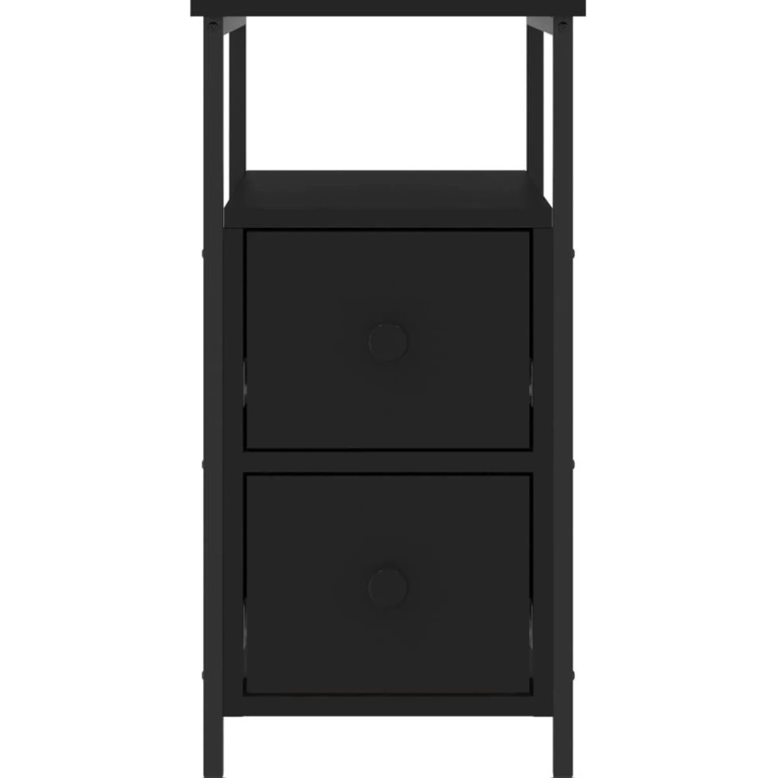 Szafka Nocna Stolik Czarna z Regulowanymi Nóżkami Do Sypialni 30x60x60 cm