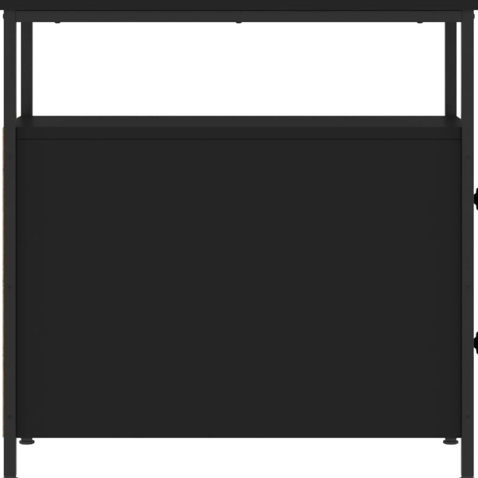 Szafka Nocna Stolik Czarna z Regulowanymi Nóżkami Do Sypialni 30x60x60 cm