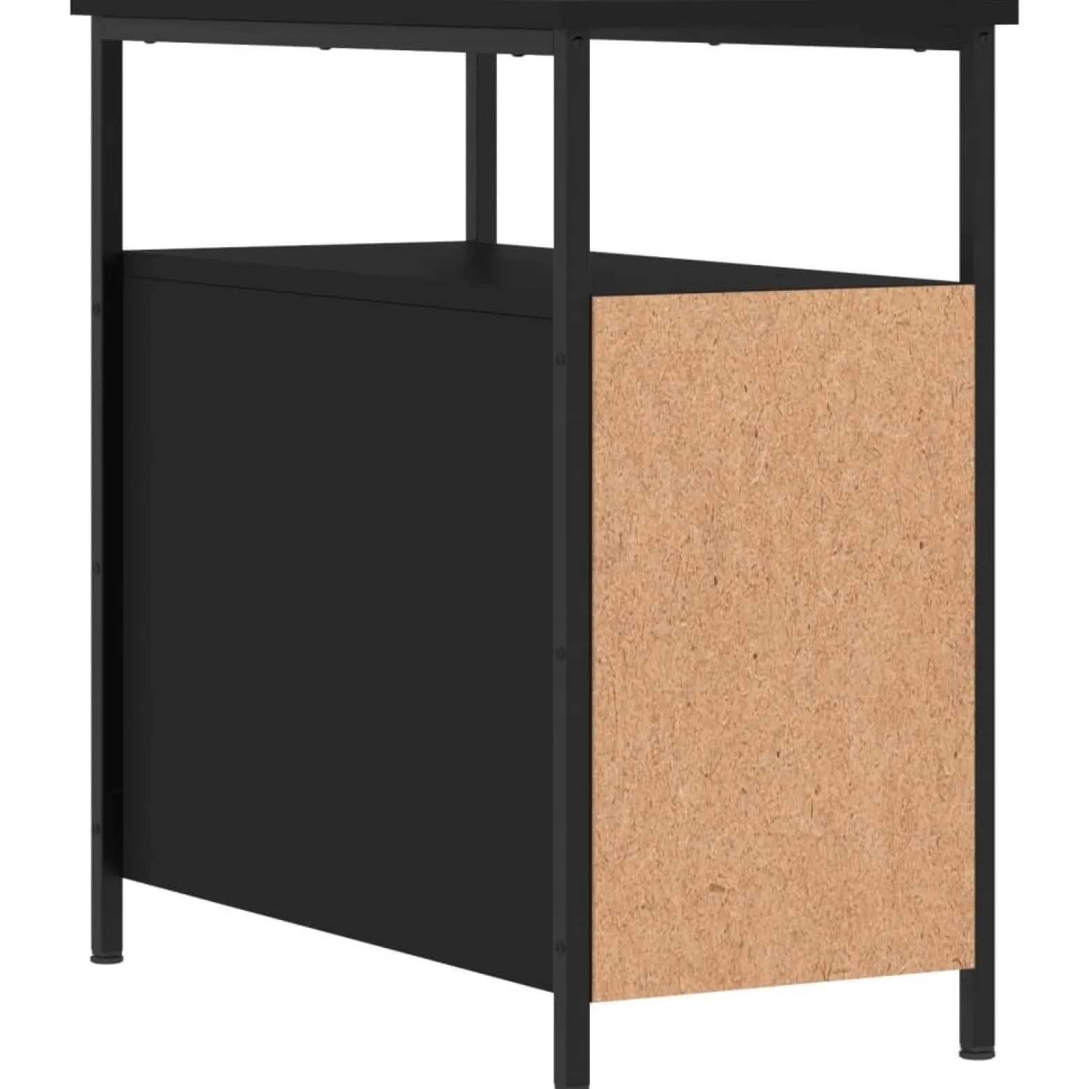 Szafka Nocna Stolik Czarna z Regulowanymi Nóżkami Do Sypialni 30x60x60 cm