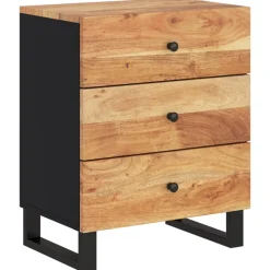 Szafka Nocna Stolik Komoda Brązowa z Szufladą Do Sypialni 50x33x62 cm