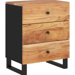 Szafka Nocna Stolik Komoda Brązowa z Szufladą Do Sypialni 50x33x62 cm