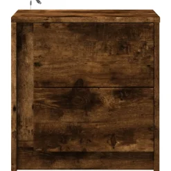 Szafka Nocna Stolik Komoda Brązowa z Szufladą z LED Do Sypialni 43x34x45 cm
