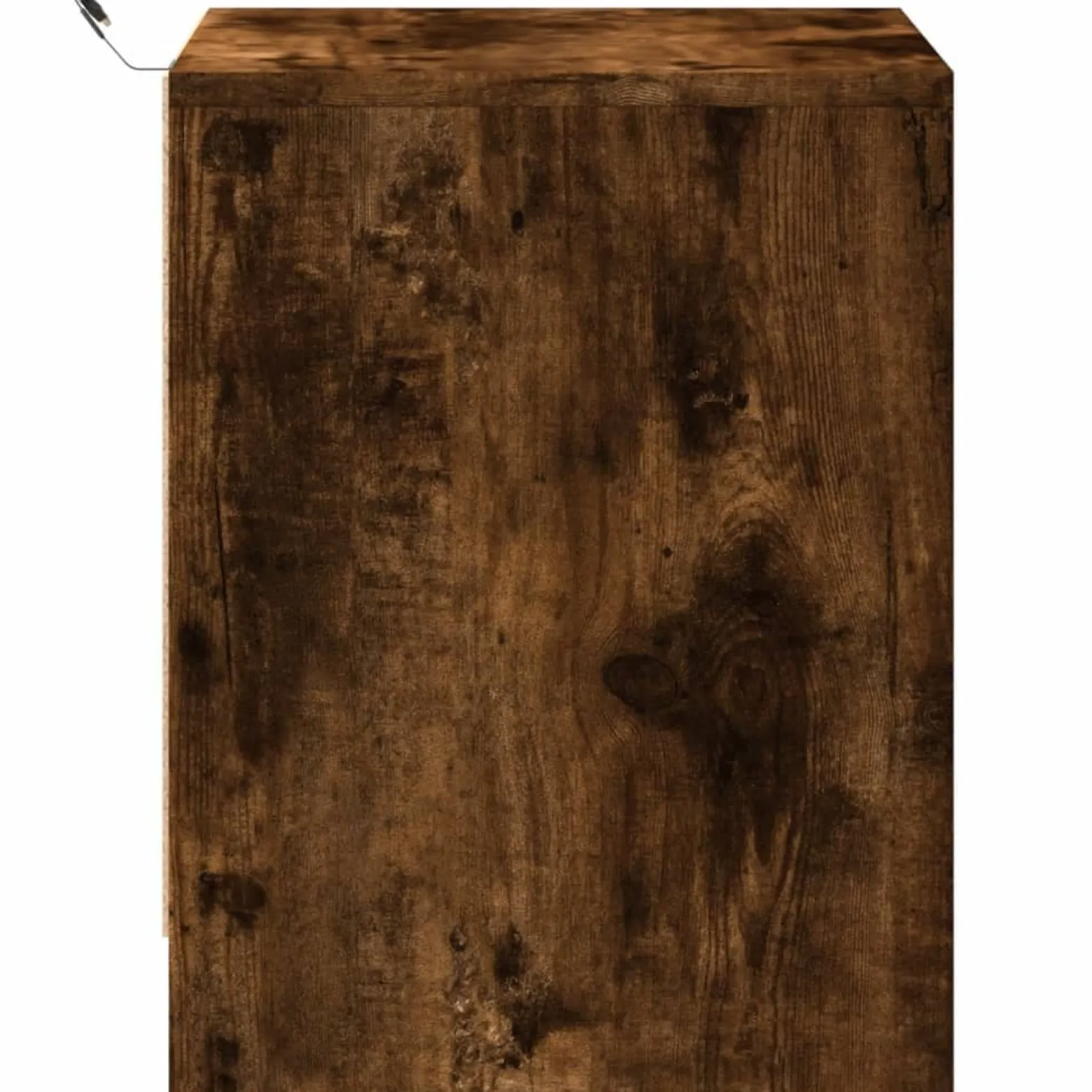 Szafka Nocna Stolik Komoda Brązowa z Szufladą z LED Do Sypialni 43x34x45 cm