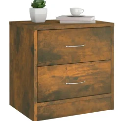 Szafka Nocna Stolik Komoda Brązowa z Szufladą Do Sypialni 40x30x40 cm