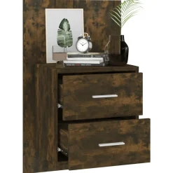 Szafka Nocna Stolik Komoda Brązowa Wisząca Do Sypialni 48,5x32,5x80 cm