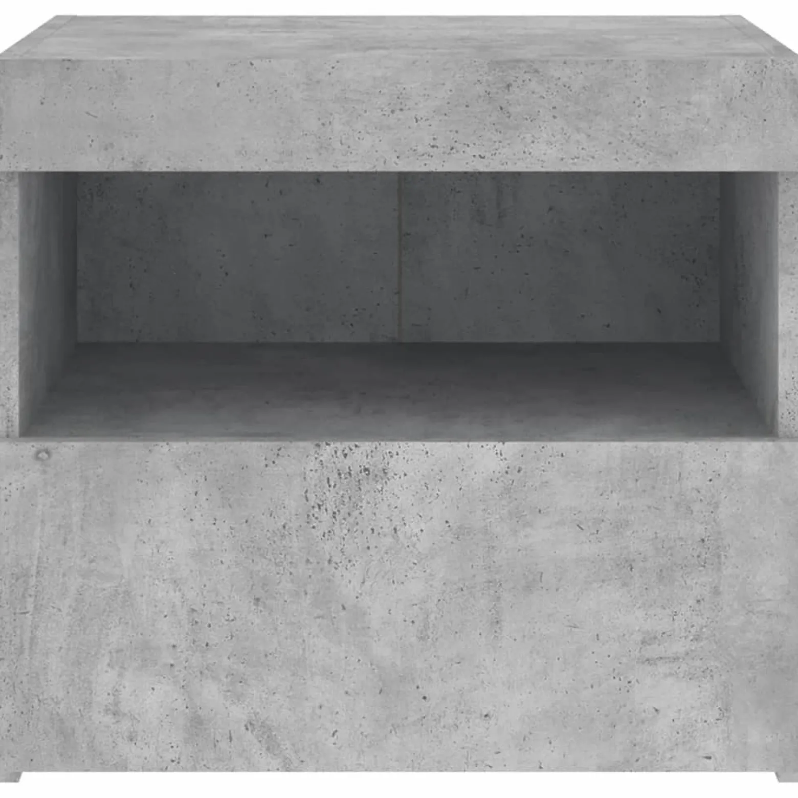 Szafka Nocna Stolik Komoda Szara z LED Do Sypialni 50x40x45 cm