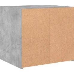 Szafka Nocna Stolik Komoda Szara z LED Do Sypialni 50x40x45 cm
