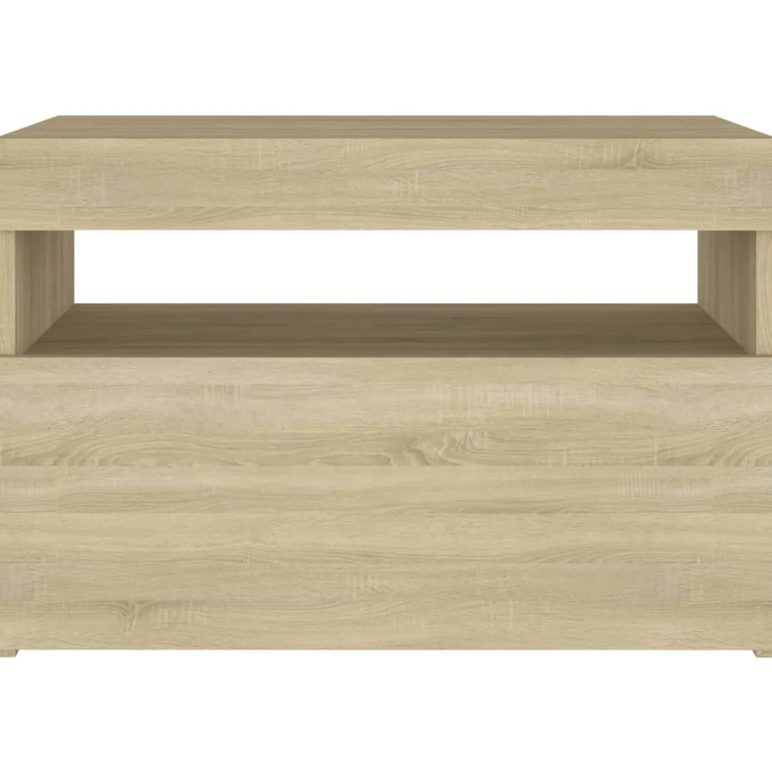 Szafka Nocna Stolik Komoda Szara z LED Do Sypialni 60x35x40 cm