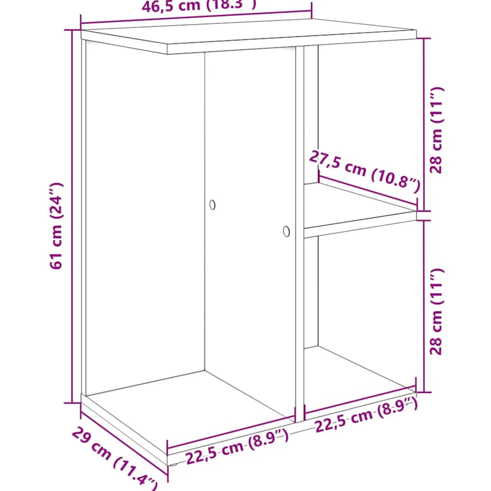 Szafka Nocna Szara Komoda Stolik Półka Nocna Do Sypialni 46.5x29x61 cm