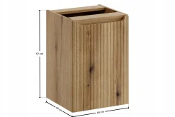Szafka pod blat NOVA 40 cm dąb Coast Evoke ryflowana z koszem