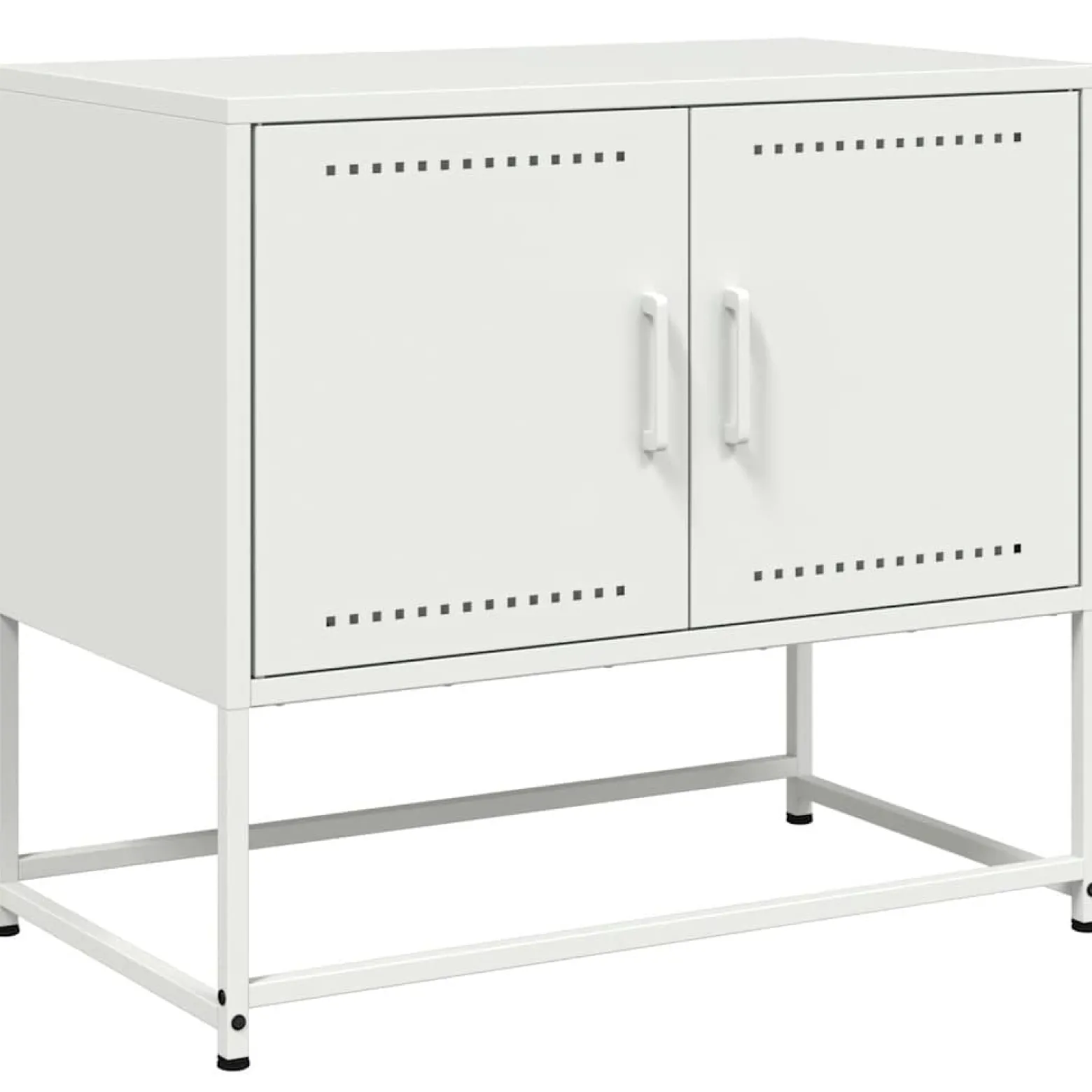 Szafka Pod Telewizor Biała Półka Szafka RTV Stalowa 68.5x39x60.5 cm