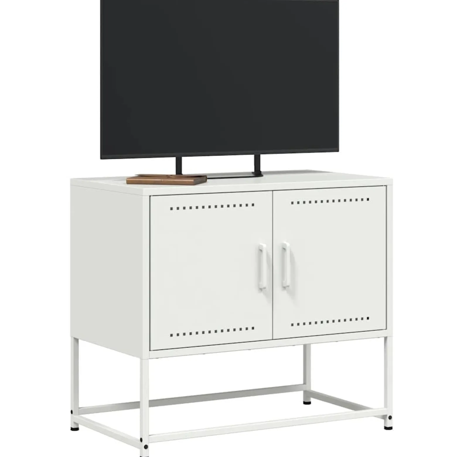 Szafka Pod Telewizor Biała Półka Szafka RTV Stalowa 68.5x39x60.5 cm