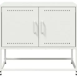 Szafka Pod Telewizor Biała Półka Szafka RTV Stalowa 68.5x39x60.5 cm