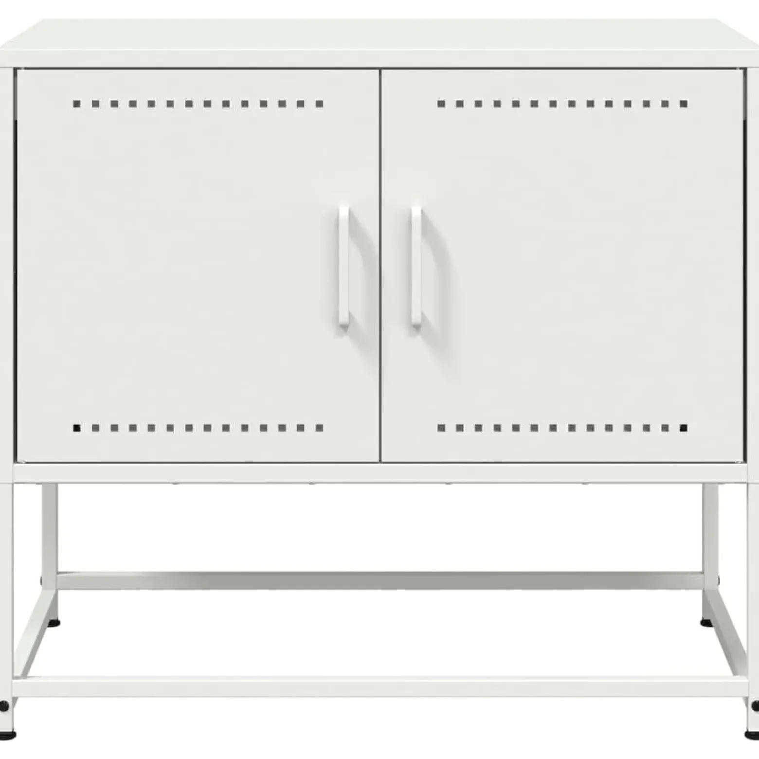 Szafka Pod Telewizor Biała Półka Szafka RTV Stalowa 68.5x39x60.5 cm