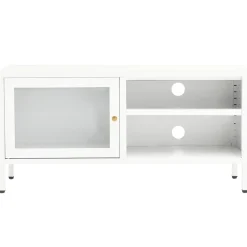Szafka Pod Telewizor Biała Półka Szafka RTV Stalowa 90x30x44 cm