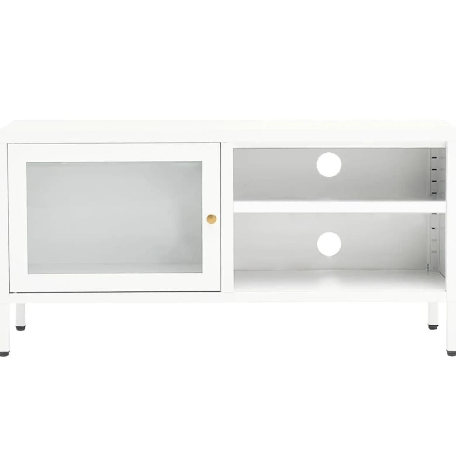 Szafka Pod Telewizor Biała Półka Szafka RTV Stalowa 90x30x44 cm