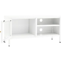 Szafka Pod Telewizor Biała Półka Szafka RTV Stalowa 90x30x44 cm