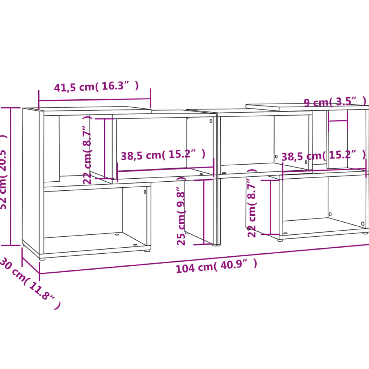 Szafka Pod Telewizor Biały Połysk Stolik Półka Szafka RTV 104x30x52 cm