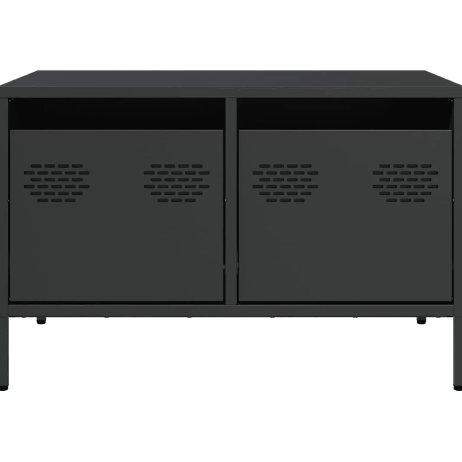 Szafka Pod Telewizor Czarna Półka Szafka RTV Stalowa 68x50x43.5 cm