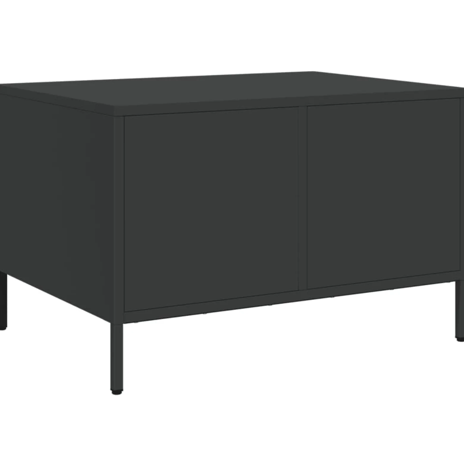 Szafka Pod Telewizor Czarna Półka Szafka RTV Stalowa 68x50x43.5 cm