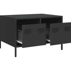 Szafka Pod Telewizor Czarna Półka Szafka RTV Stalowa 68x50x43.5 cm