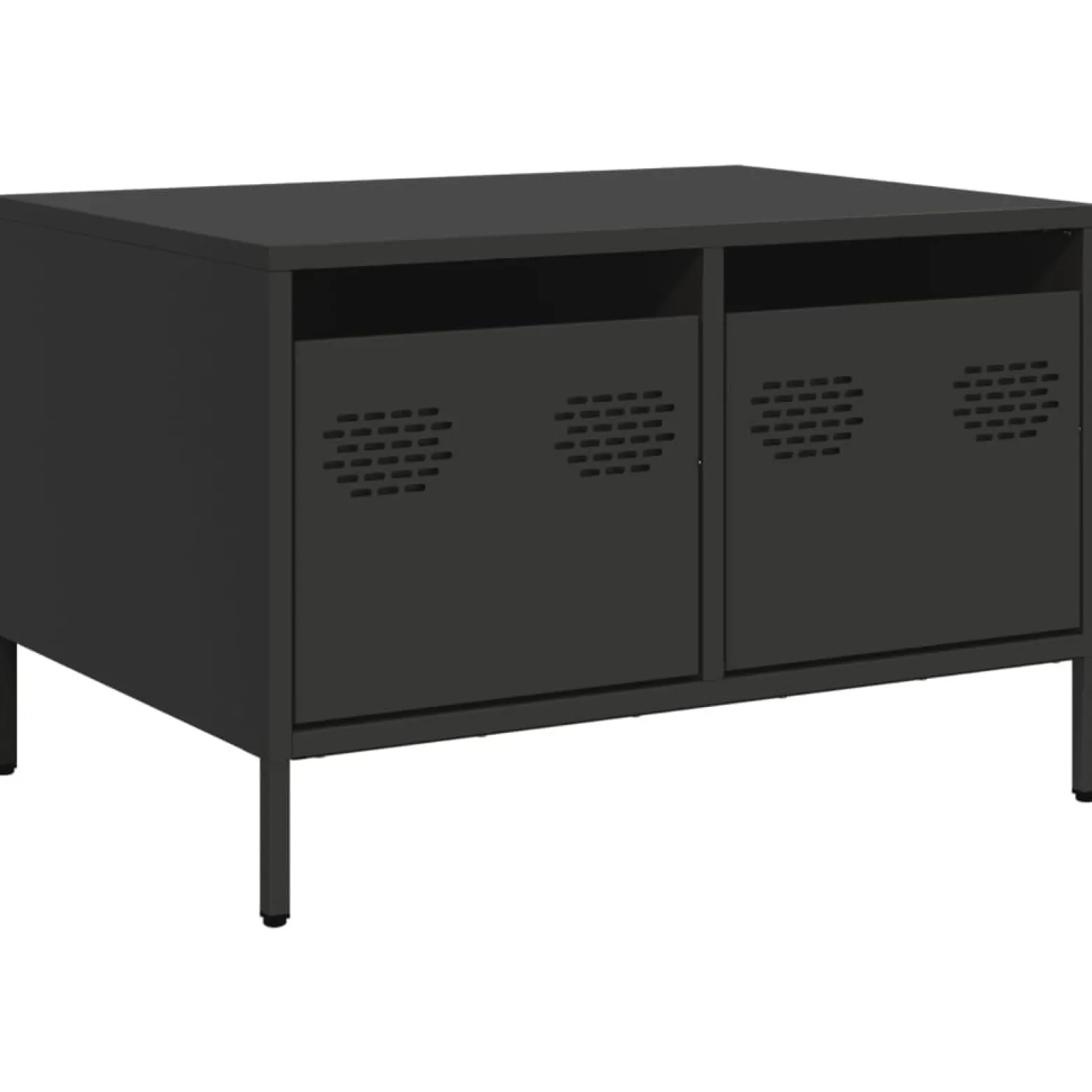 Szafka Pod Telewizor Czarna Półka Szafka RTV Stalowa 68x50x43.5 cm