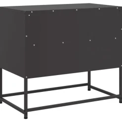 Szafka Pod Telewizor Czarna Półka Szafka RTV Stalowa 68x39x60.5 cm