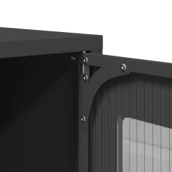 Szafka Pod Telewizor Czarna Półka Szafka RTV Stalowa 68x39x60.5 cm