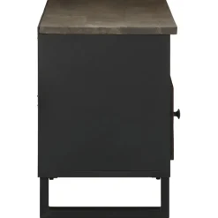Szafka pod telewizor czarna 100x33x46 cm lite drewno mango