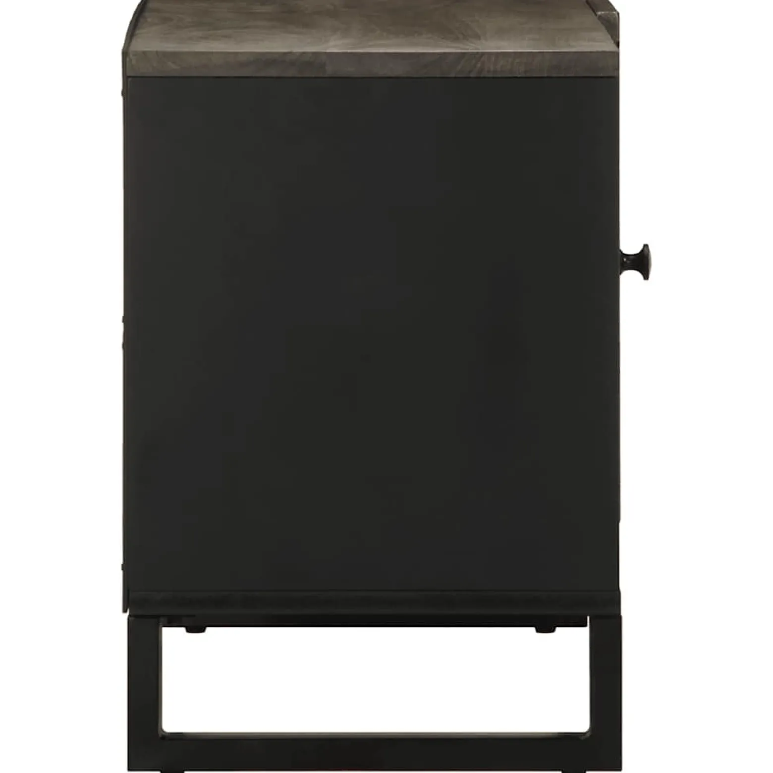 Szafka pod telewizor czarna 80x33x46 cm lite drewno mango