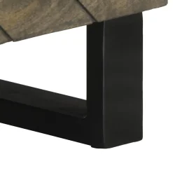 Szafka pod telewizor czarna 80x33x46 cm lite drewno mango