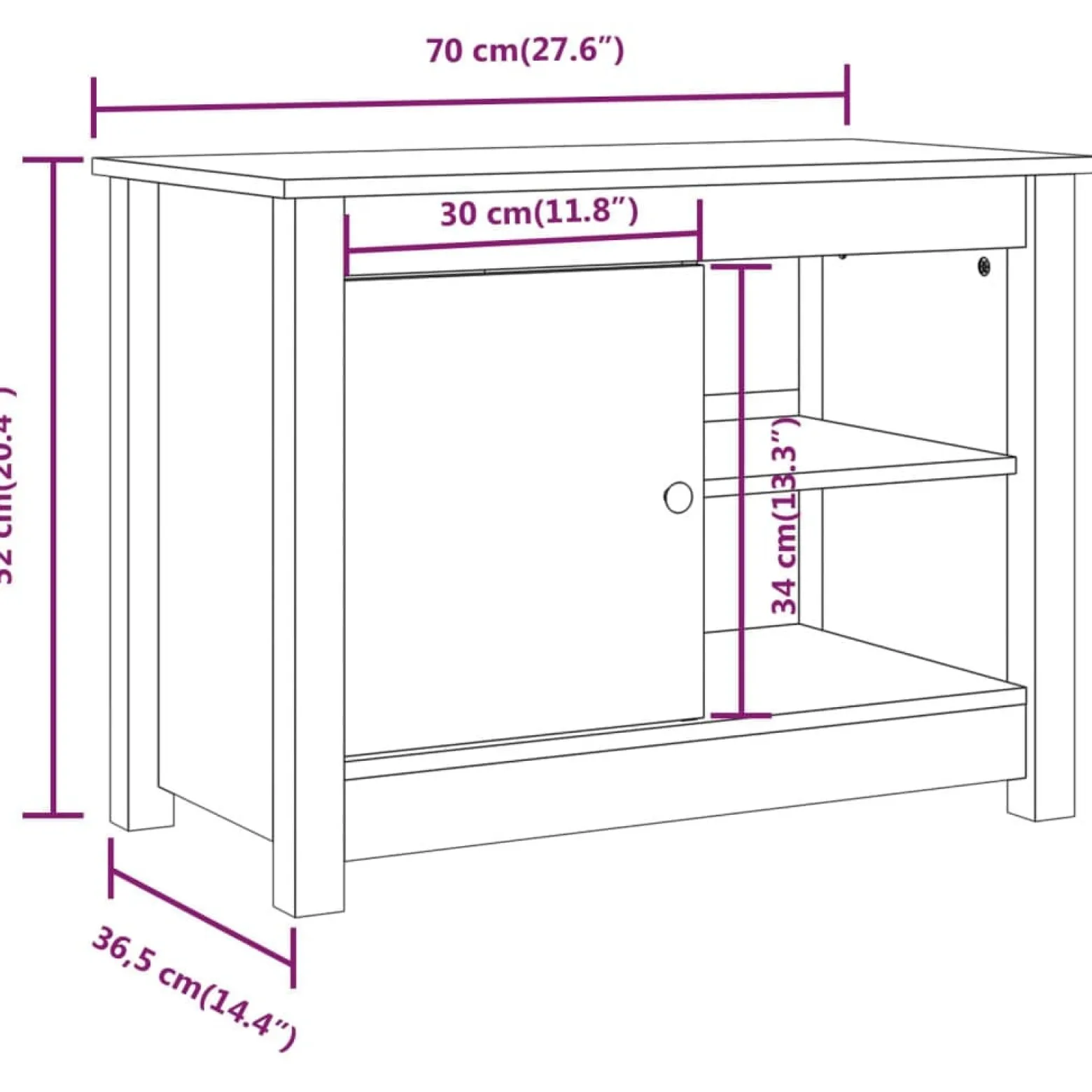 Szafka pod Telewizor Rtv Brąz Mat Nowoczesny Salon 70x36,5x52cm