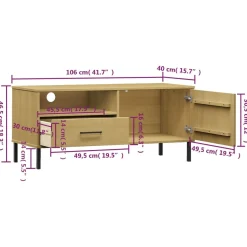 Szafka pod Telewizor Rtv Brąz Mat Szuflady Drzwiczki 106x40x46,5cm