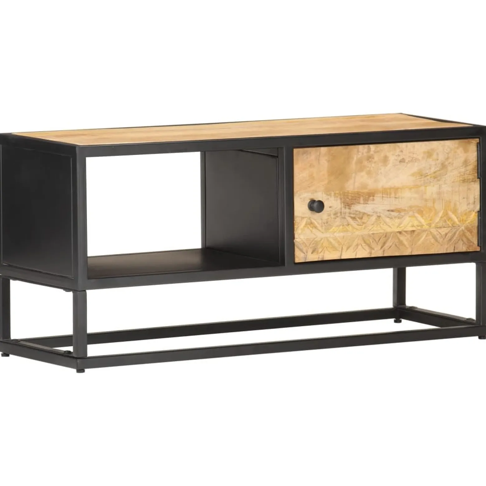 Szafka pod Telewizor Rtv Brąz Mat Szuflady Drzwiczki Nowoczesny 90x30x40cm