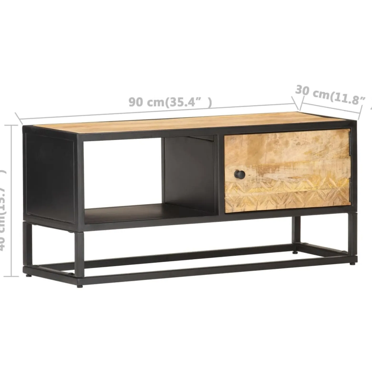 Szafka pod Telewizor Rtv Brąz Mat Szuflady Drzwiczki Nowoczesny 90x30x40cm