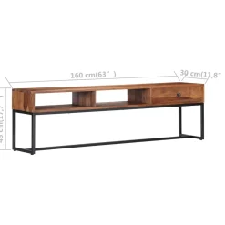 Szafka pod Telewizor Rtv Brąz Mat Szuflady Nowoczesny 160x30x45cm