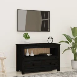 Szafka pod Telewizor Rtv Czarny Mat Szuflady Nowoczesny 79x35x52cm