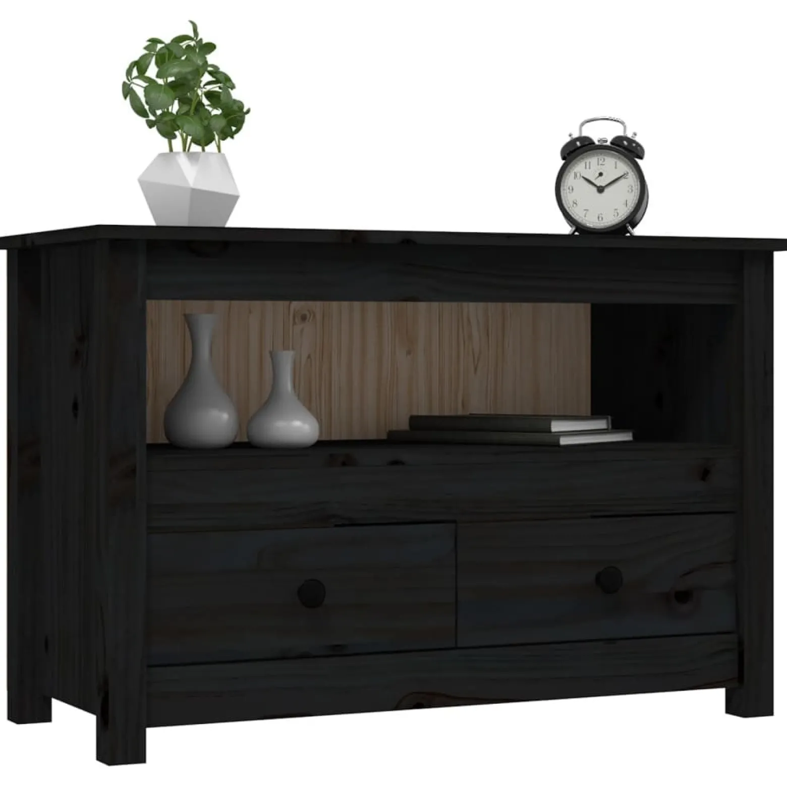 Szafka pod Telewizor Rtv Czarny Mat Szuflady Nowoczesny 79x35x52cm