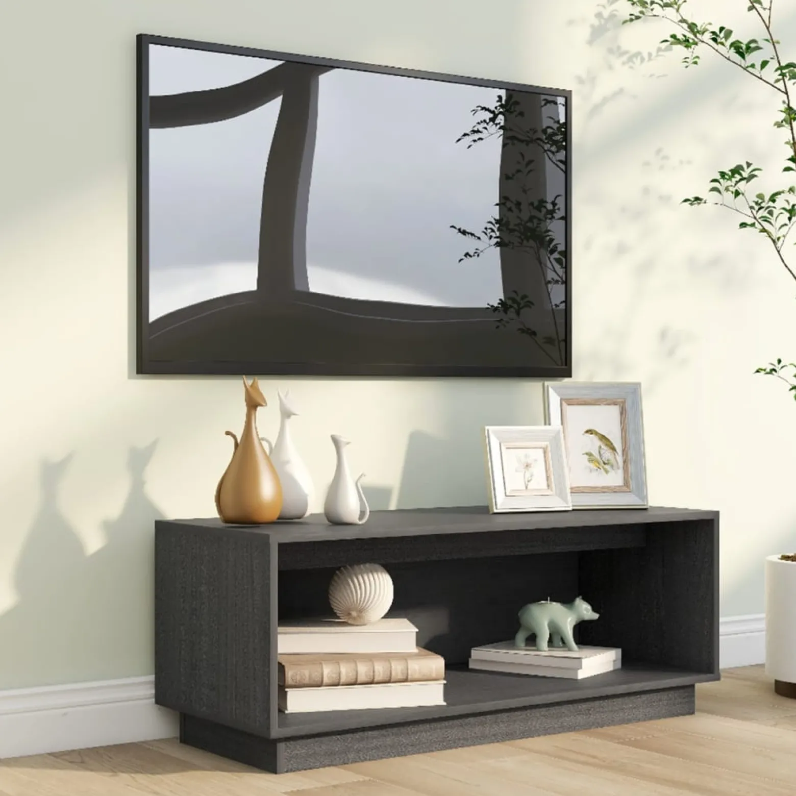 Szafka pod Telewizor Rtv Szary Mat Nowoczesny Salon 90x35x35cm