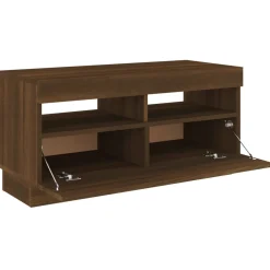 Szafka Pod Telewizor Stolik Półka Szafka RTV Brązowa LED 80x35x40 cm