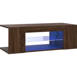 Szafka Pod Telewizor Stolik Półka Szafka RTV Brązowa LED 90x39x30 cm