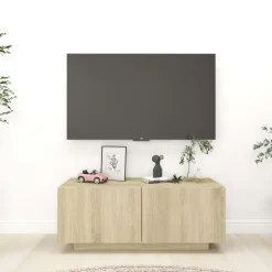 Szafka Pod Telewizor Stolik Półka Szafka RTV Brązowa 100x35x40 cm