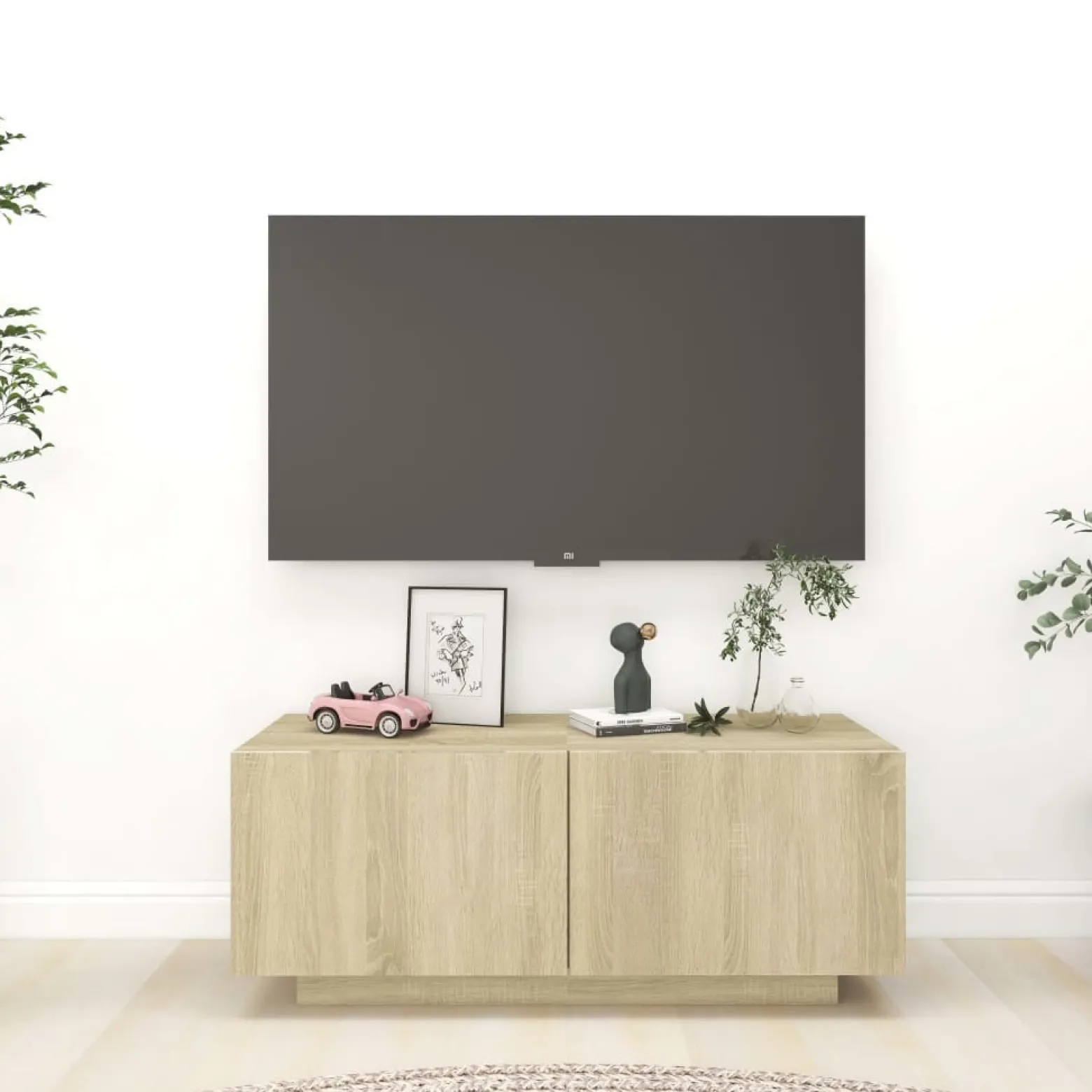 Szafka Pod Telewizor Stolik Półka Szafka RTV Brązowa 100x35x40 cm