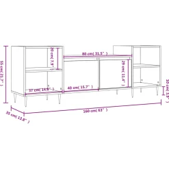 Szafka Pod Telewizor Szafka RTV Półka Stolik Telewizyjny 160x35x55 cm