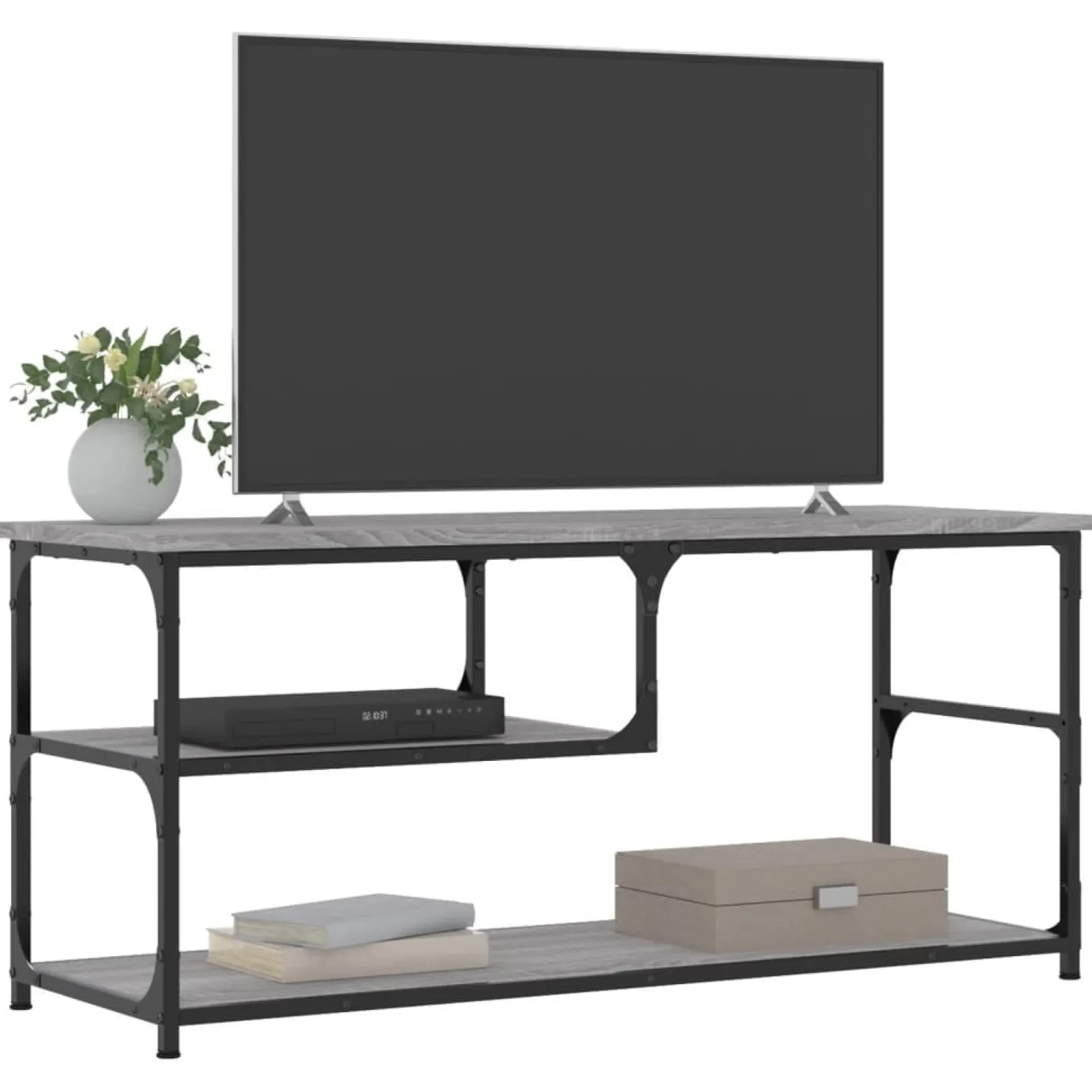 Szafka Pod Telewizor Szafka RTV Stolik Półka Szara 103x38x46.5 cm
